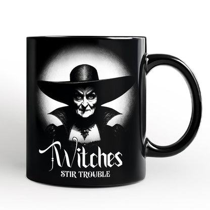 Witch Spooky Portrait Personalized Mug Horror Villain Theme Halloween Gift with Custom Name