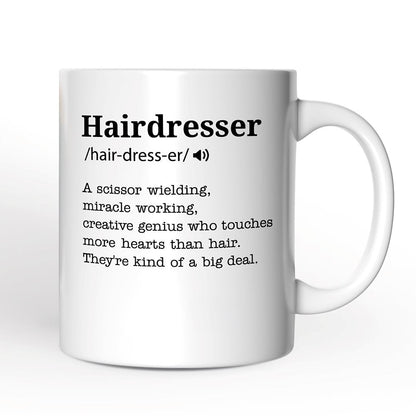 Hairdresser Definition Personalized Mug, Funny Stylist Gift With Custom Name