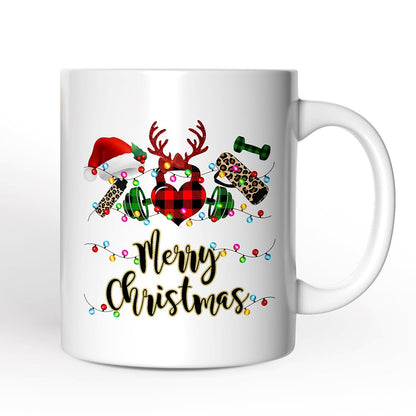 Personalized Mug Gym Buffalo Plaid Christmas, Personal Trainer Gift