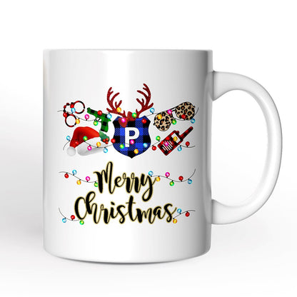 Personalized Mug Police Officer Christmas Buffalo Plaid Christmas