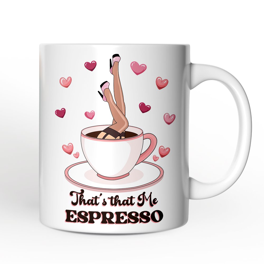 That's That Me Expresso Vibe Personalized Mug, Retro Girls Valentine and Galentine Gift With Custom Name