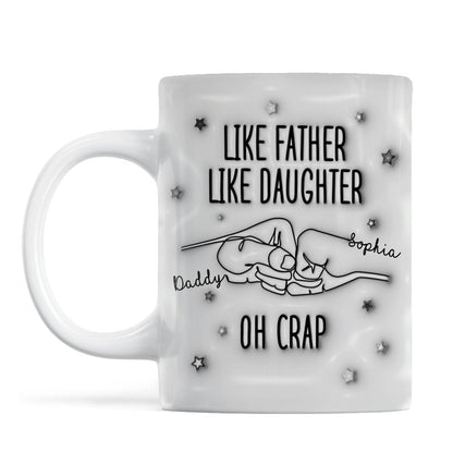 Like Father Like Son Like Daughter One Line Fist Bump Personalized 3D Inflated Printed Mug