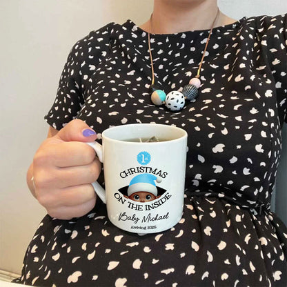 Personalized Baby's First Christmas On the Inside Mug, Custom Pregnancy Reveal Mug, Expecting Parents