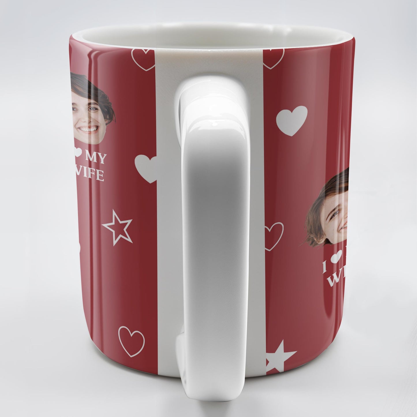 I Love My Wife Personalized Photo Mug With Hearts And Stars - Personalized Custom Coffee Mug - WIF031_MG