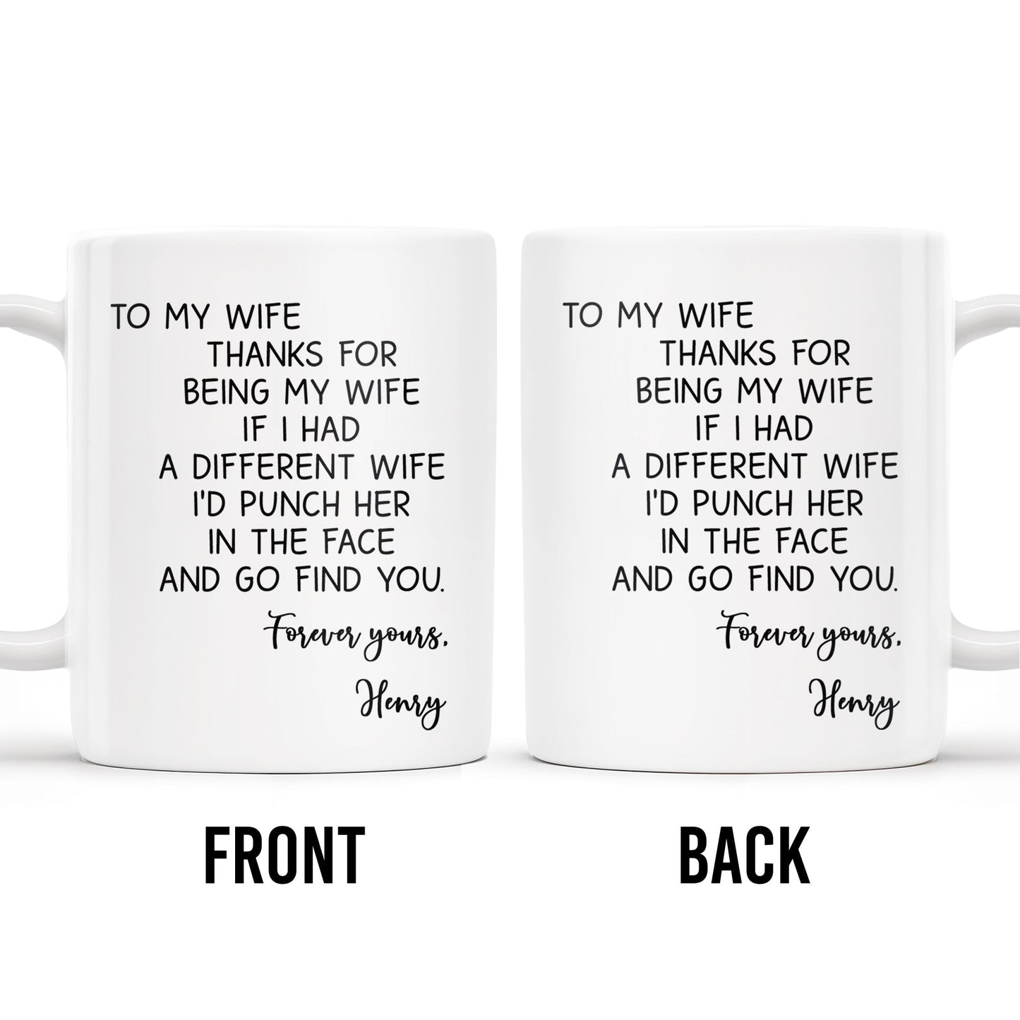 Thanks For Being My Wife, Forever Yours - Personalized Custom Coffee Mug - WIF033_MG