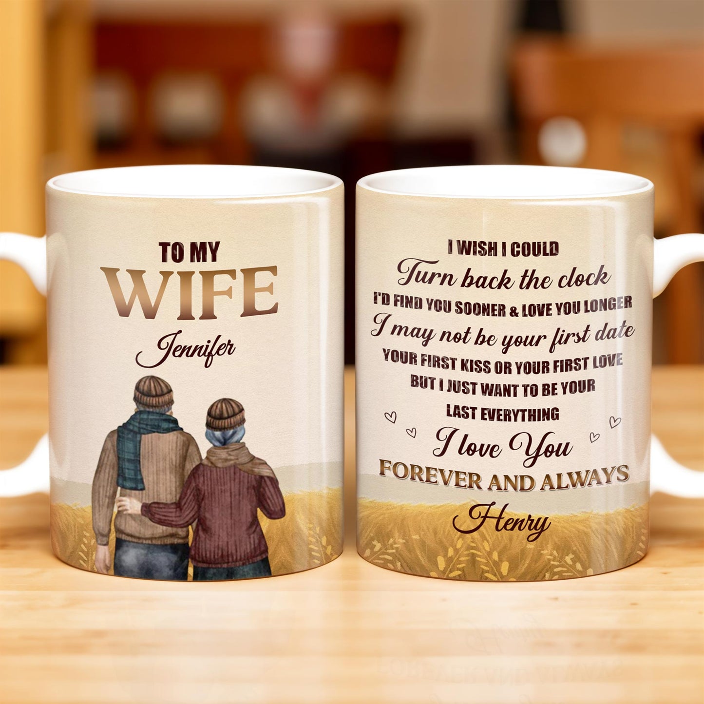 Forever And Always, Love You Longer Romantic Quote - Personalized Custom Coffee Mug - WIF037_MG