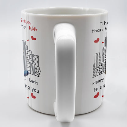 The Only Thing Better Than Having You As My Wife, Skyline and Cartoon Couple - Personalized Custom Coffee Mug - WIF049_MG