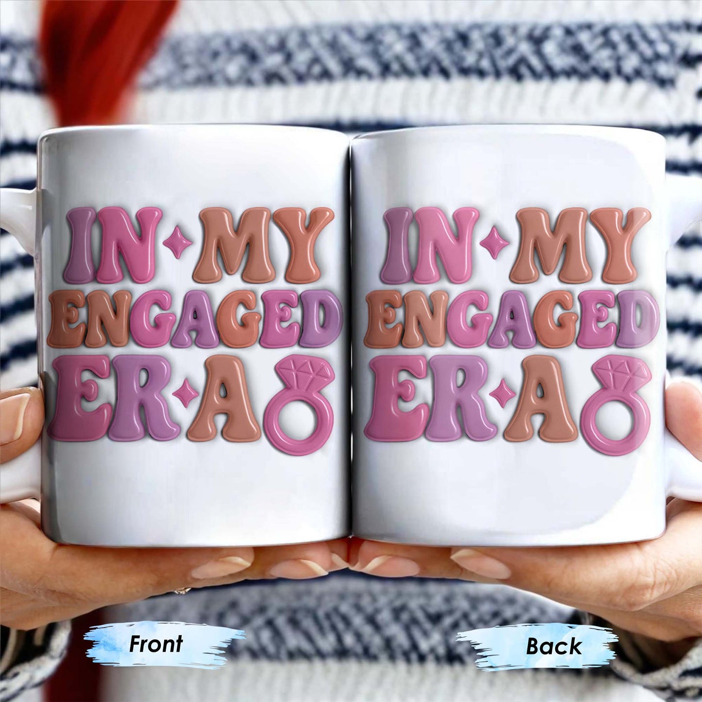 In My Engaged Era, Engagement Ring and Text - Personalized Custom Coffee Mug - WIF050_MG