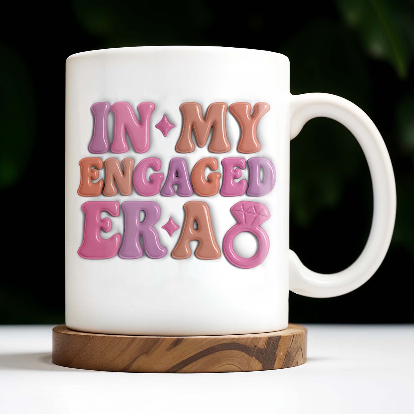 In My Engaged Era, Engagement Ring and Text - Personalized Custom Coffee Mug - WIF050_MG