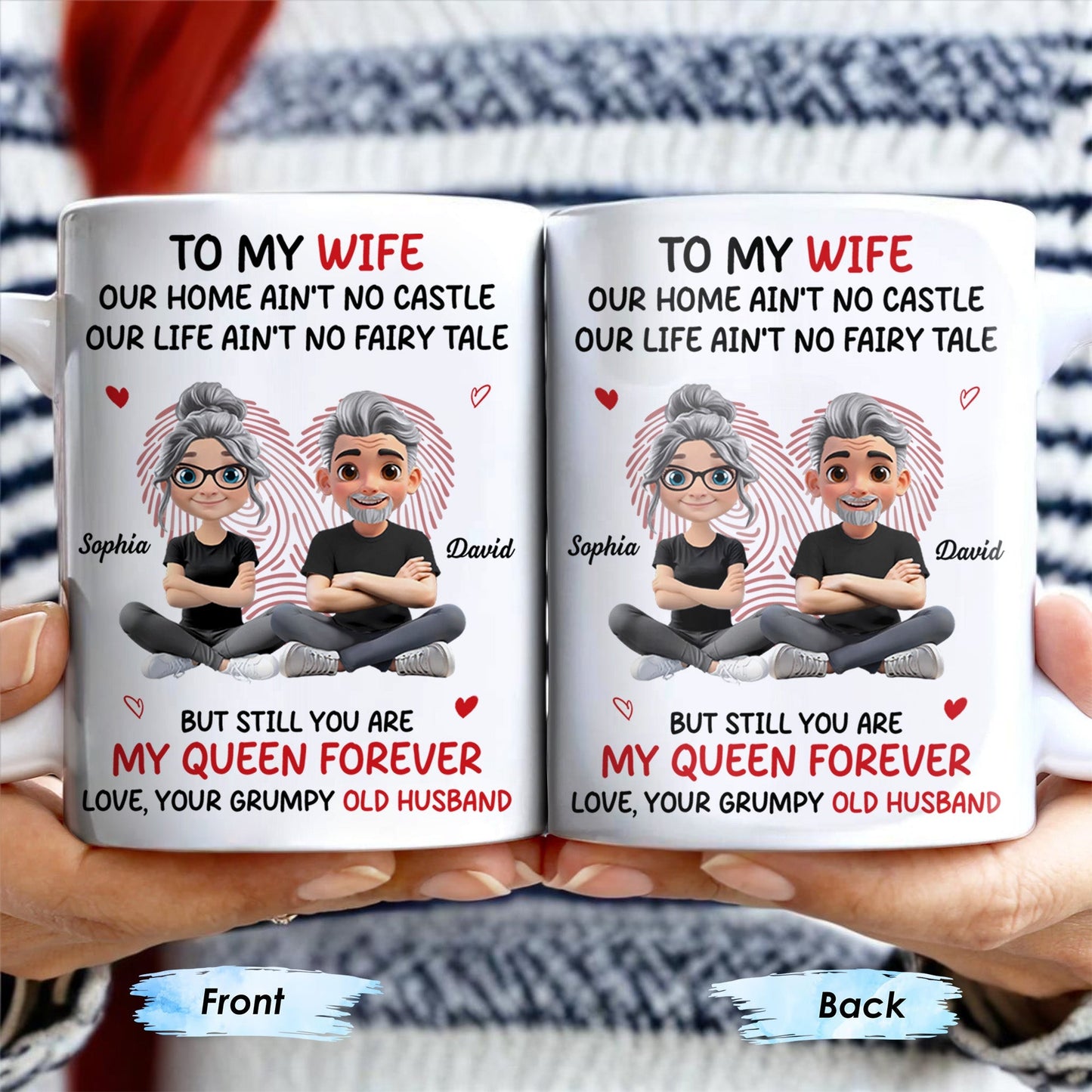 To My Wife, Our Home Ain't No Castle, Hearts - Personalized Custom Coffee Mug - WIF058_MG