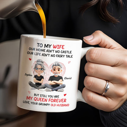 To My Wife, Our Home Ain't No Castle, Hearts - Personalized Custom Coffee Mug - WIF058_MG
