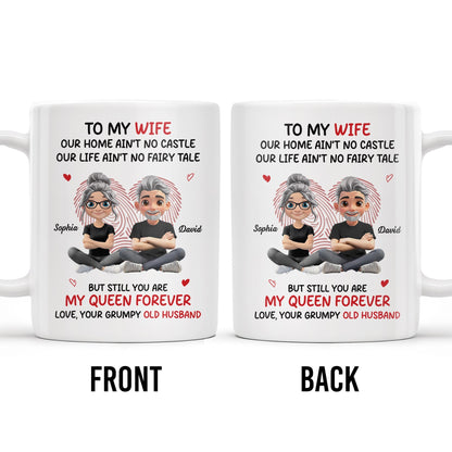 To My Wife, Our Home Ain't No Castle, Hearts - Personalized Custom Coffee Mug - WIF058_MG