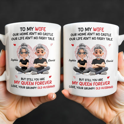 To My Wife, Our Home Ain't No Castle, Hearts - Personalized Custom Coffee Mug - WIF058_MG