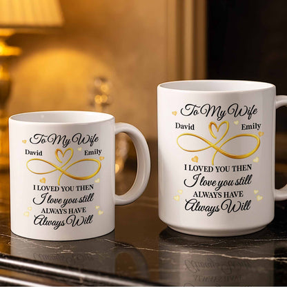 To My Wife, Infinity Heart, Always Love - Personalized Custom Coffee Mug - WIF060_MG
