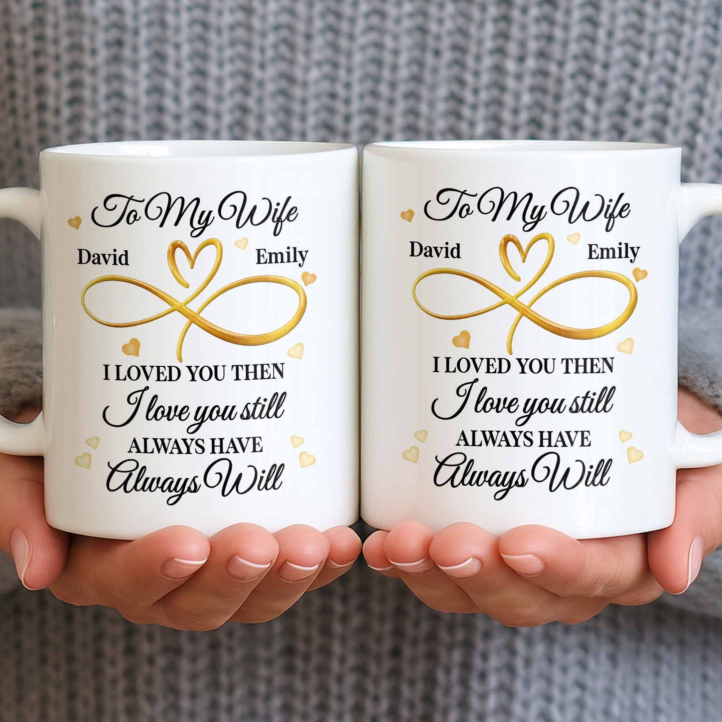 To My Wife, Infinity Heart, Always Love - Personalized Custom Coffee Mug - WIF060_MG