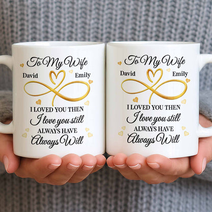 To My Wife, Infinity Heart, Always Love - Personalized Custom Coffee Mug - WIF060_MG