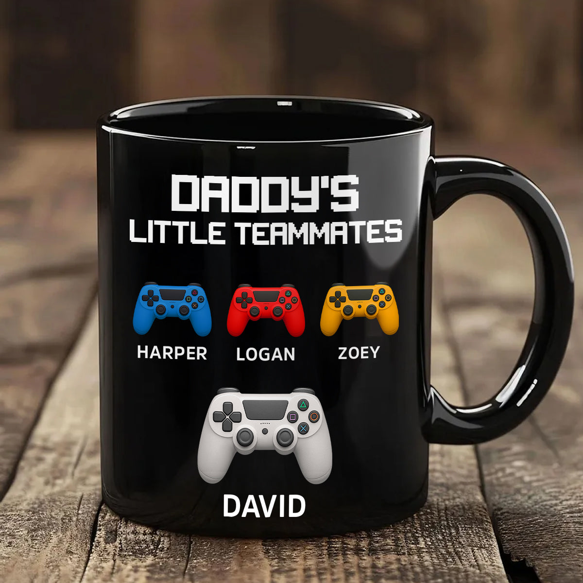 Daddy's Little Teammates Personalized Mugs, Father's Day Gift for Gamer Dads