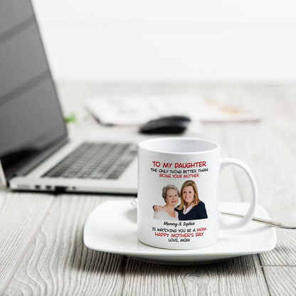 To My Daughter Photo Insert Happy Mother's Day Personalized Mug