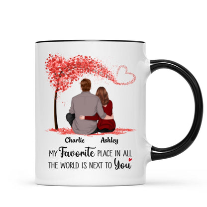 Couple Sitting Back View Personalized Mug - Valentine's Day Gift - Anniversary Gift For Him - Gift For Her