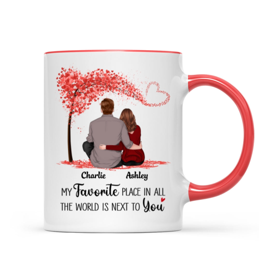 Couple Sitting Back View Personalized Mug - Valentine's Day Gift - Anniversary Gift For Him - Gift For Her