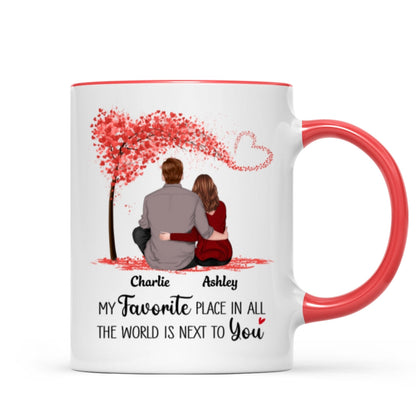 Couple Sitting Back View Personalized Mug - Valentine's Day Gift - Anniversary Gift For Him - Gift For Her