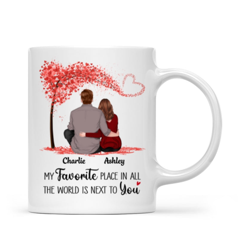Couple Sitting Back View Personalized Mug - Valentine's Day Gift - Anniversary Gift For Him - Gift For Her