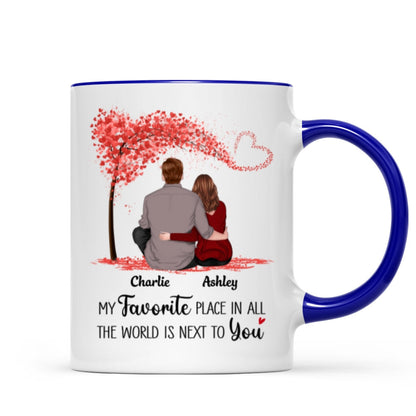 Couple Sitting Back View Personalized Mug - Valentine's Day Gift - Anniversary Gift For Him - Gift For Her