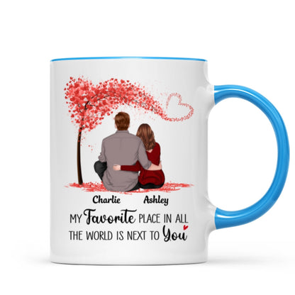 Couple Sitting Back View Personalized Mug - Valentine's Day Gift - Anniversary Gift For Him - Gift For Her