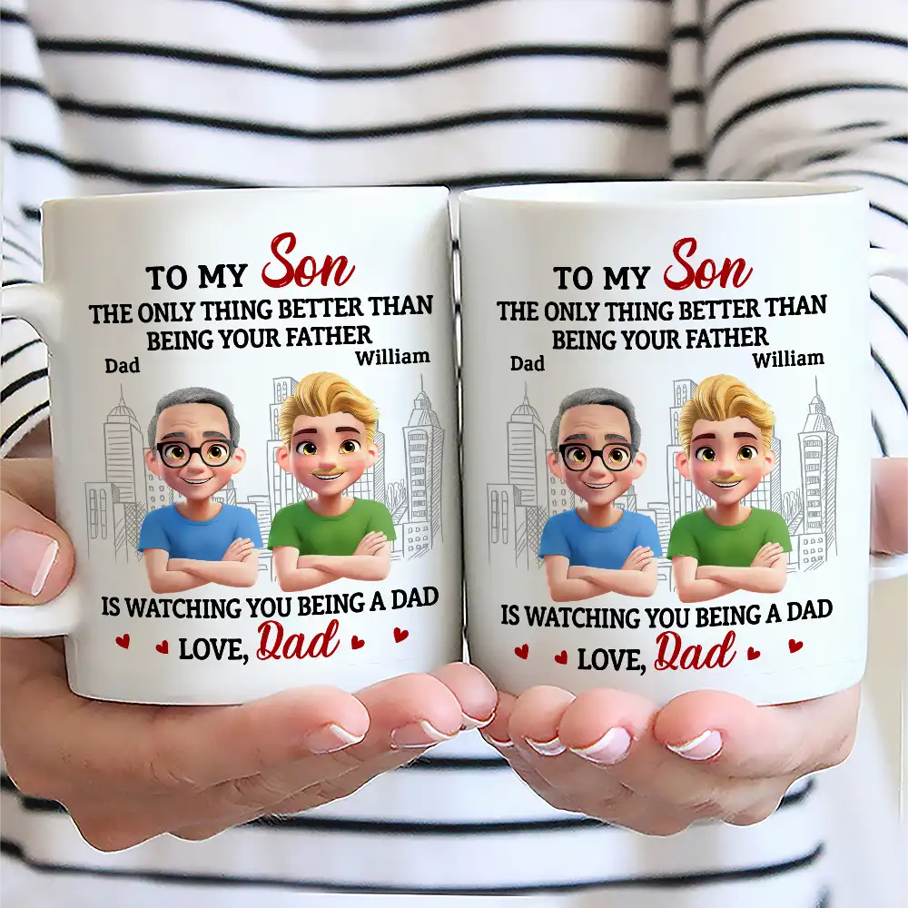 Watching You Being A Mom Dad To Daughter - Personalized Mug