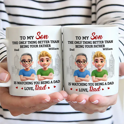 Watching You Being A Mom Dad To Daughter - Personalized Mug