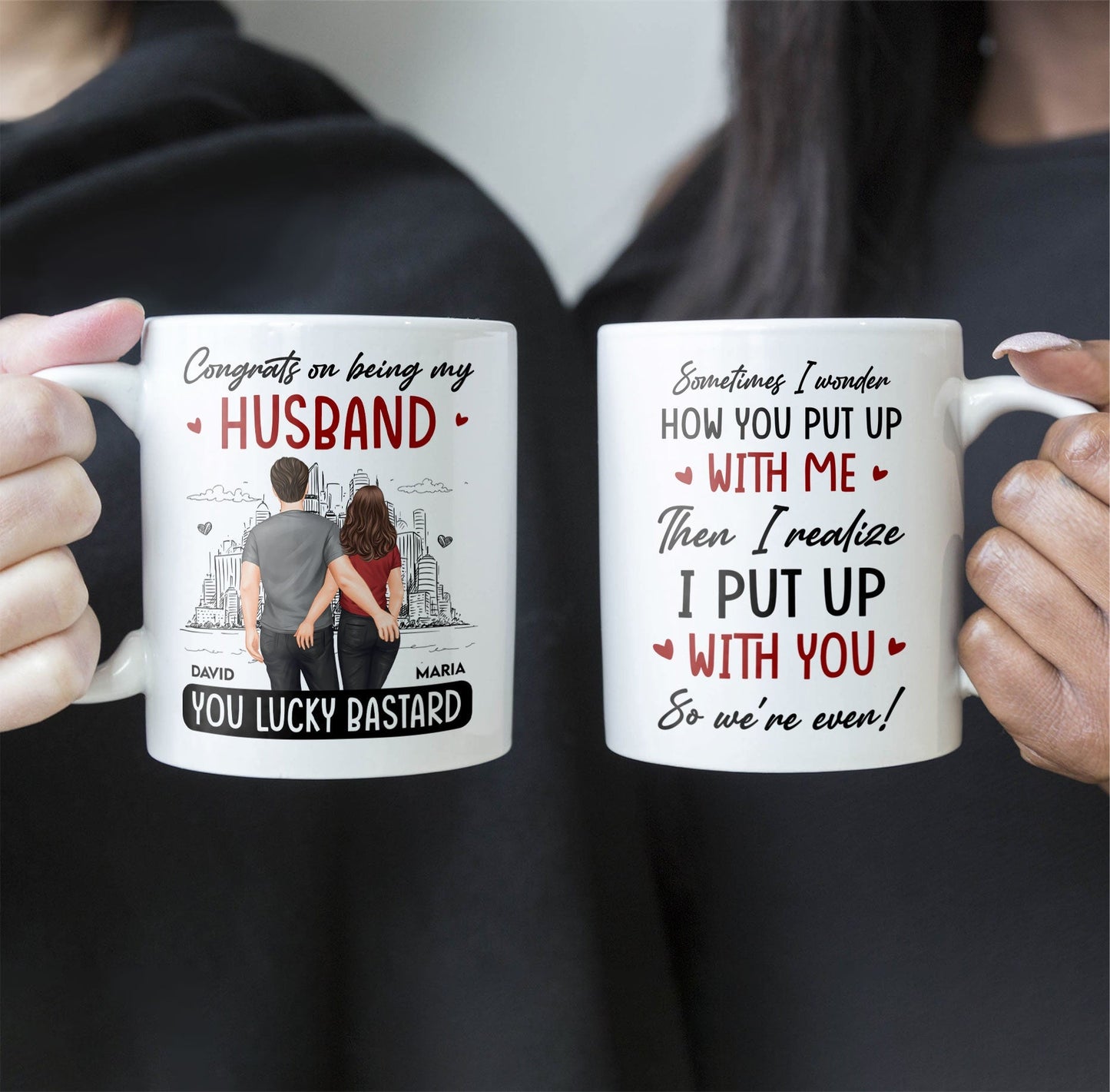 We Put Up With Each Other - Personalized Mug