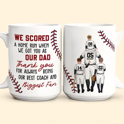 Custom Dad & Kids Mug with Personalized Jersey Number