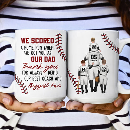 Custom Dad & Kids Mug with Personalized Jersey Number