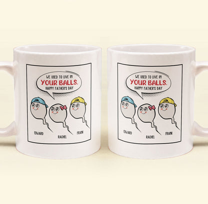 We Used To Live In Your Balls Father's Day Gift - Personalized Mug