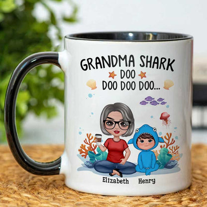 Grandma Mama Shark Mother's Day Gift Personalized Mug
