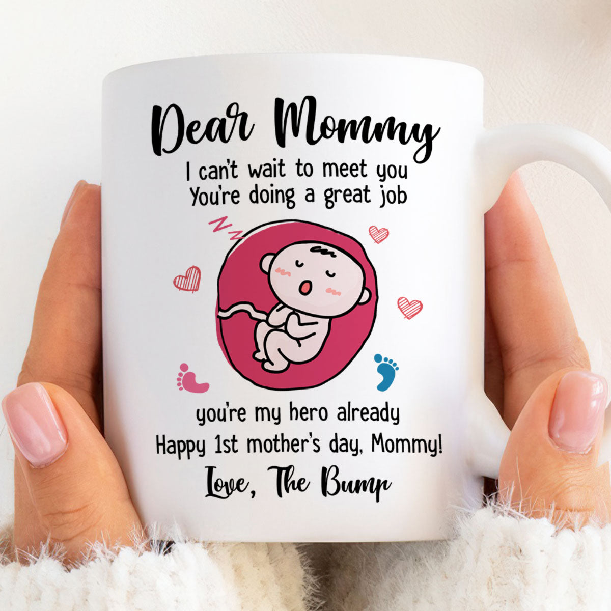 Dear Mommy Can't Wait To Meet You Pregnancy Newborn Mother's Day Mug