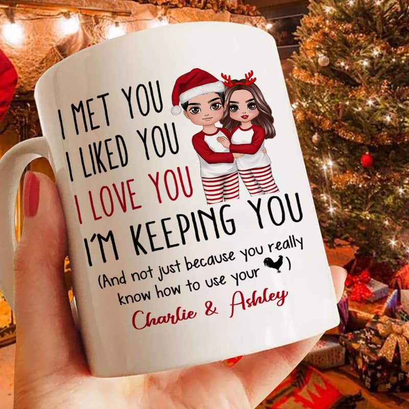 Pajamas Doll Couple I Met You I Love You Personalized Mug
