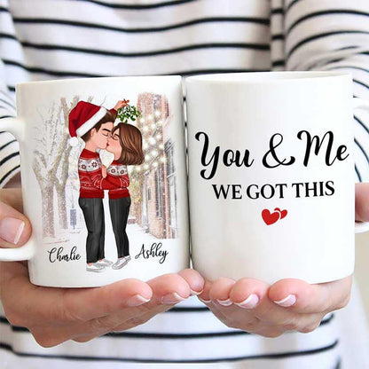 Couple Under Mistletoe We Got This Christmas Personalized Mug