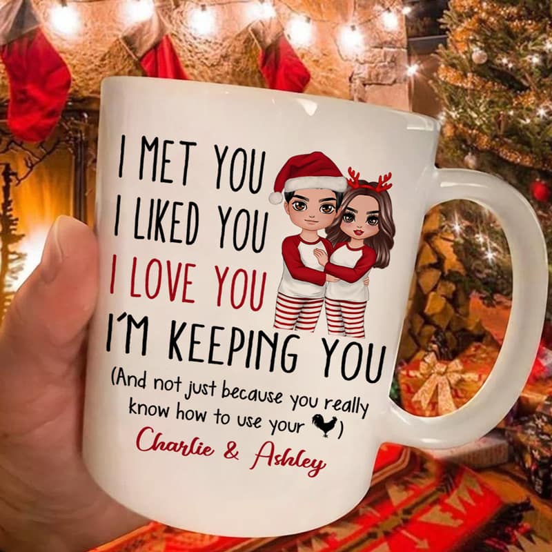 Pajamas Doll Couple I Met You I Love You Personalized Mug