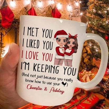 Pajamas Doll Couple I Met You I Love You Personalized Mug