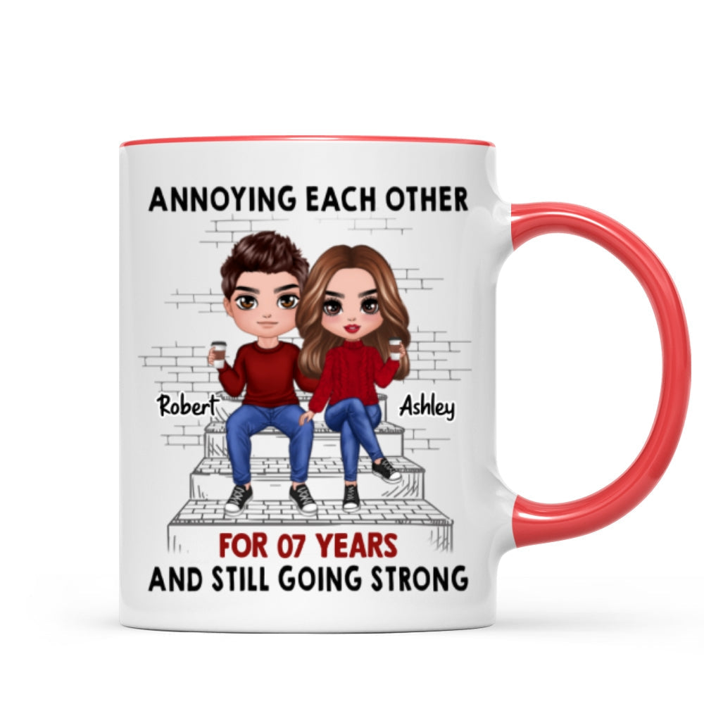 Doll Couple Sitting On Stair Personalized Mug