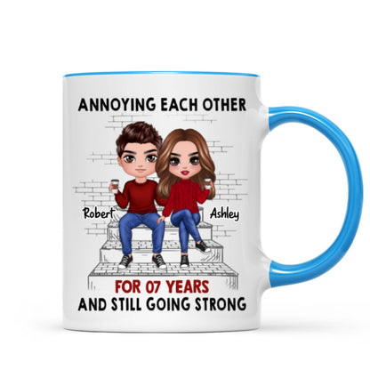 Doll Couple Sitting On Stair Personalized Mug