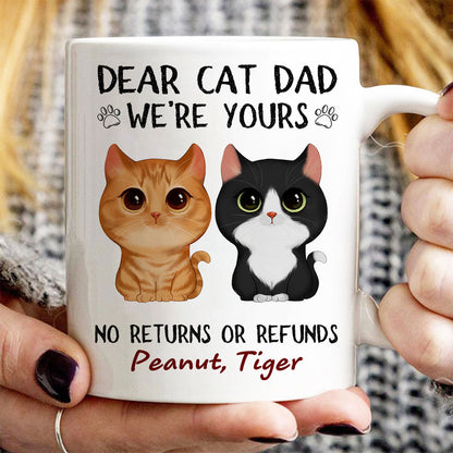 Dear Human Servant We're Yours Watercolor Cute Cat Personalized Mug