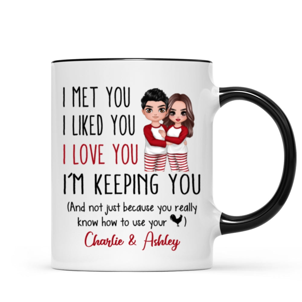 Pajamas Doll Couple I Met You I Love You Personalized Mug