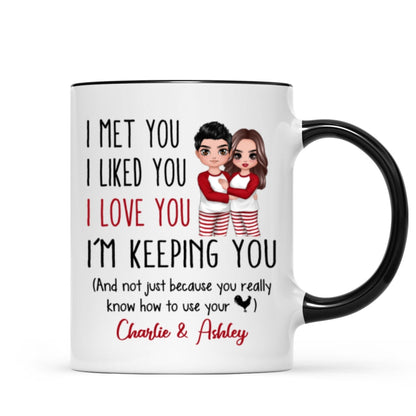 Pajamas Doll Couple I Met You I Love You Personalized Mug
