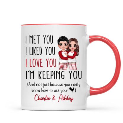 Pajamas Doll Couple I Met You I Love You Personalized Mug