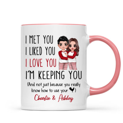 Pajamas Doll Couple I Met You I Love You Personalized Mug