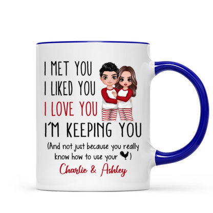 Pajamas Doll Couple I Met You I Love You Personalized Mug