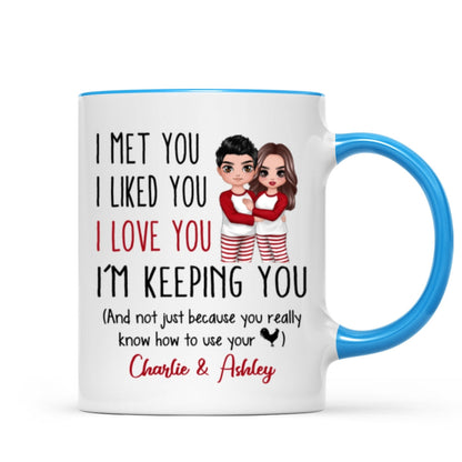 Pajamas Doll Couple I Met You I Love You Personalized Mug