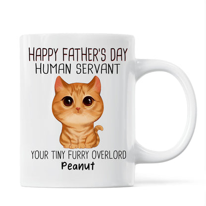 Watercolor Cute Cats Happy Father's Day Cat Human Servant Personalized Mug